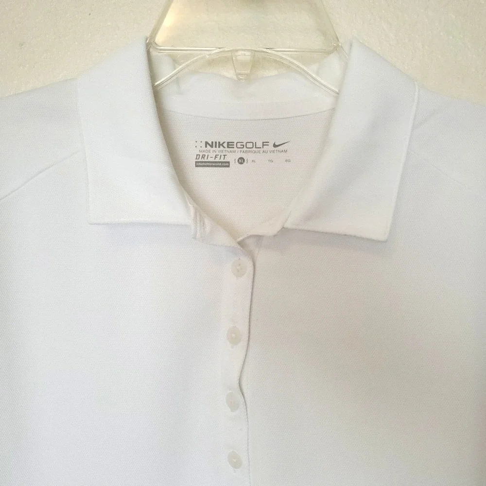 Nike Golf Womens Dri-FIT Polo Shirt White Short Sleeve XL 746100-100
